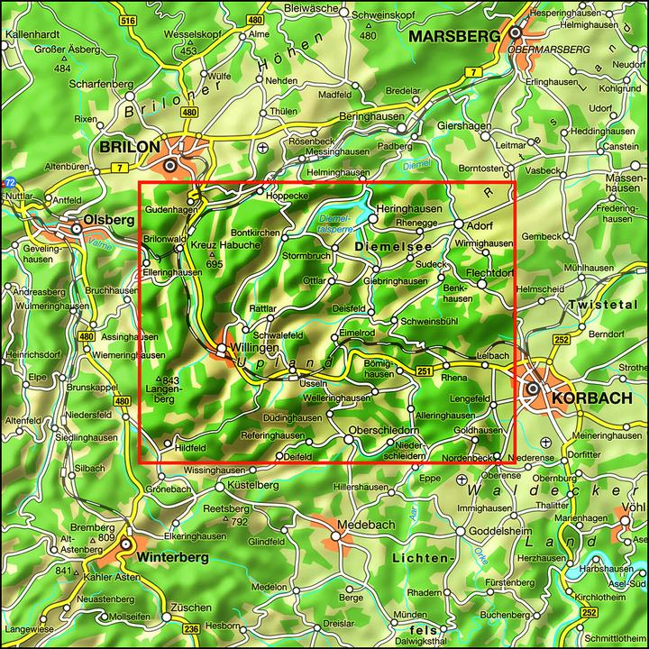 Image du produit Relier les cartes de randonnée Uplandsteig & Diemelsteig
