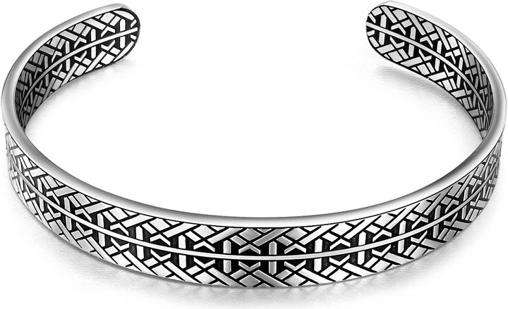 Actual product image True Rebels Men's stainless steel silver/black 18.0 cm - 21.0 cm - 5528 (21 cm, Stainless steel)