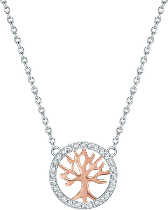 Rafaela Donata Damen Lebensbaum Sterling Silber Zirkonia silber/roségold 42,0 cm Basiskette + 7,0 cm Verlängerung - (Sterling Silber, 42 - 49 cm)
