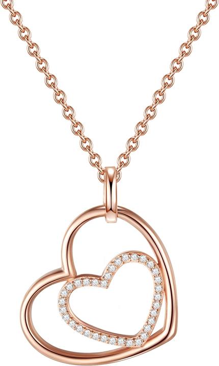 Produktbild Rafaela Donata Damen Herz Sterling Silber Zirkonia roségold 42,0 cm Basiskette + 5,0 cm Verlängerung - 9864 (Sterling Silber, 42 - 47 cm)