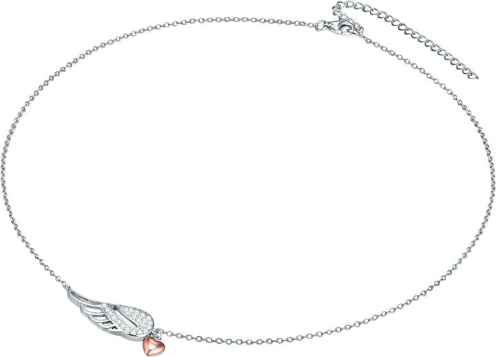 Produktbild Rafaela Donata Damen Herz/Flügel Sterling Silber Zirkonia silber/roségold 42,0 cm Basiskette + 7,0 cm Verlängerung (Sterling Silber, 42 - 49 cm)