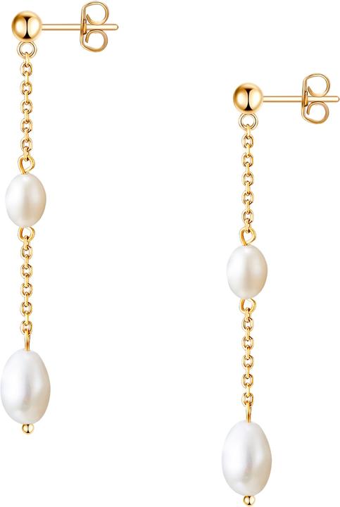 Valero Pearls Damen Edelstahl Süsswasser-Zuchtperle gelbgold - 24315 (Edelstahl)