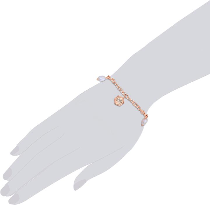 Image du produit Valero Pearls Femmes Acier inoxydable Preciosa Perle d'eau douce de culture or rose 17,0 cm Longueur de base + (17 cm, Acier inoxydable)