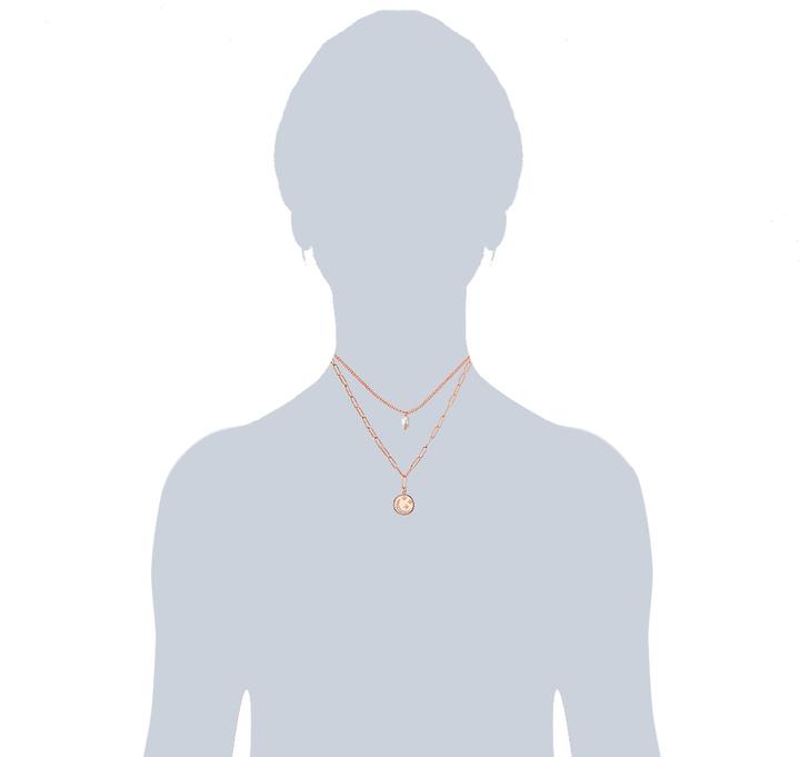 Immagine prodotto Valero Pearls Catena da donna in acciaio inossidabile Preciosa con perle d'acqua dolce in oro rosa 38,0/43,0 cm (Acciaio inossidabile, 38 cm)