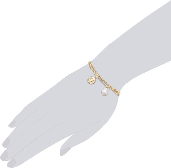 Immagine prodotto Valero Pearls Donna in acciaio inossidabile con perle d'acqua dolce coltivate in oro giallo 17,0 cm di lunghezza (17 cm, Acciaio inossidabile)
