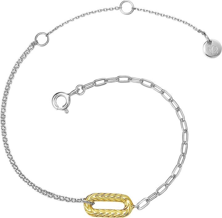 Produktbild Glanzstücke München Damen Sterling Silber silber/gelbgold 17,0 cm Basislänge + 3,0 cm Verlängerung - 26819 (17 cm, Sterling Silber)