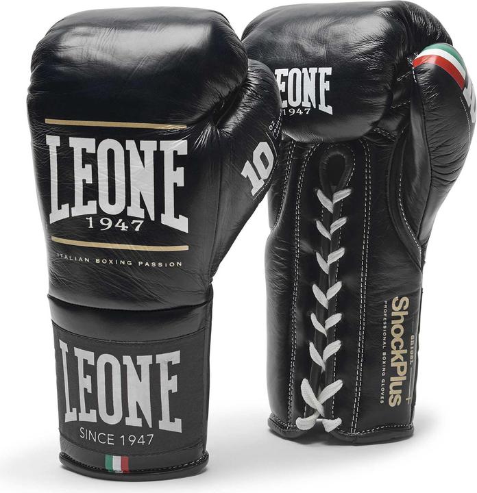 Immagine prodotto Leone Guantoni da boxe Shock Plus GN102L Nero (10 OZ, Taglia unica)