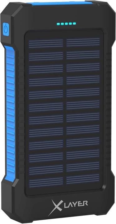 Actual product image Xlayer Powerbank PLUS Solar Black/Blue 8000mAh (8000 mAh, 5 W, 29.60 Wh)