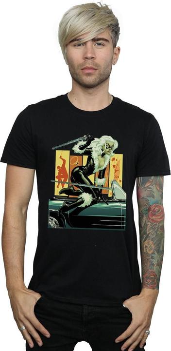 Actual product image Mens Black Cat Car T-Shirt (XXL)
