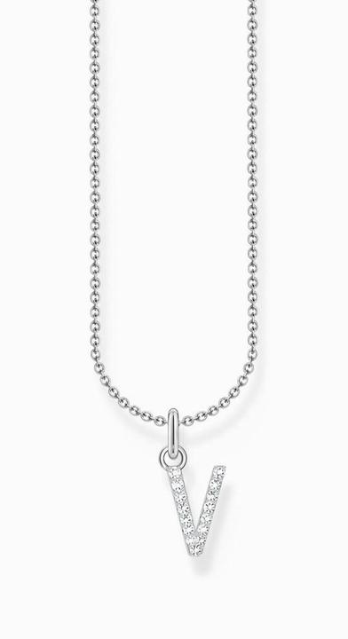 Produktbild Thomas Sabo Kette mit Buchstaben-Anhänger V Silber (925er Silber, 38 - 45 cm)