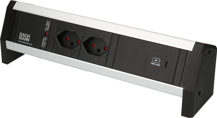 Actual product image Bachmann Desk socket strip DESK 1, 2x T13, 1x USB C (2 x, Type 13, USB-A, USB-C)