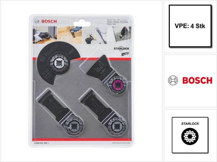 Produktbild Bosch Zubehör Starlock Boden-/Einbau-Set, 4-teilig, bestehend aus Werkz. für Fussbodenarbeiten