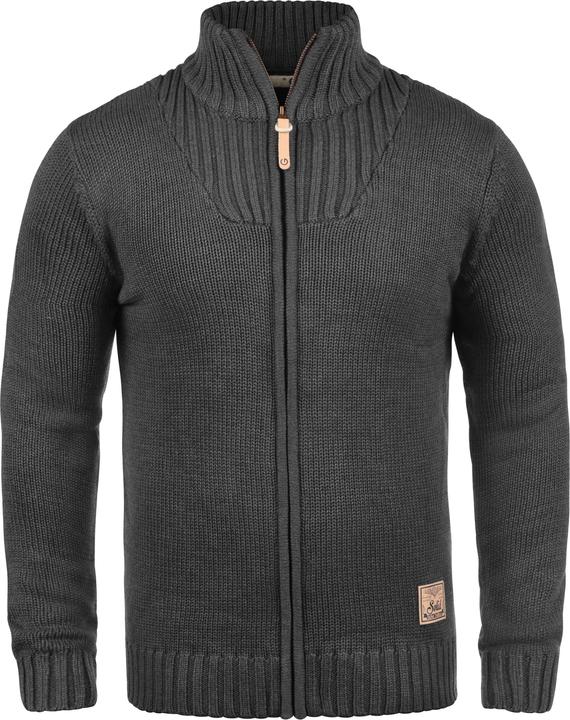 Image du produit Solid Poul Cardigan Gilet Veste En Grosse Maille Pour Homme Avec Col Droit (L)