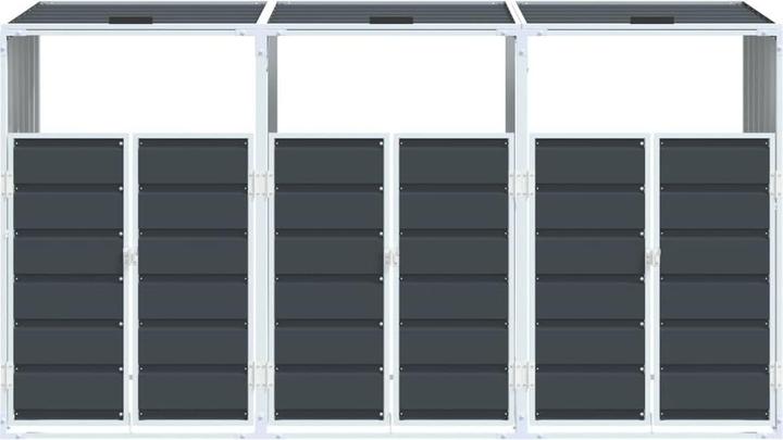 Produktbild VidaXL Mülltonnenbox für 3 Tonnen Anthrazit 216x81x115 cm Stahl