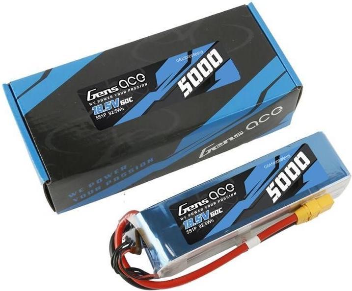 Actual product image Gens Ace RC Battery LiPo 5000 mAh 18.5 V 60 C (18.50 V, 5000 mAh)