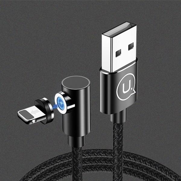 Image du produit Usams USB USB-A - lightning cable 1 m black (63288) (1 m, USB 3.0)
