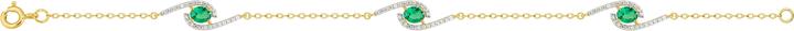 Actual product image Lara Gold plated BRACELET - GREEN ZIRCONIA - ZIRCONIA - 18 CM (18 cm, Gold-plated brass)