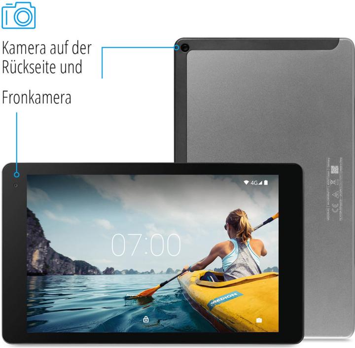 Actual product image Medion X10607 (4G, 10.10", 64 GB, Black, Gray)
