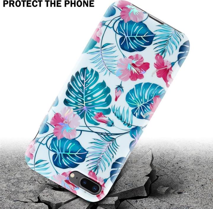 Actual product image Cadorabo IMD TPU Colorful Flowers & Leaves Cover (Apple iPhone 7s Plus, Apple iPhone 7 Plus)
