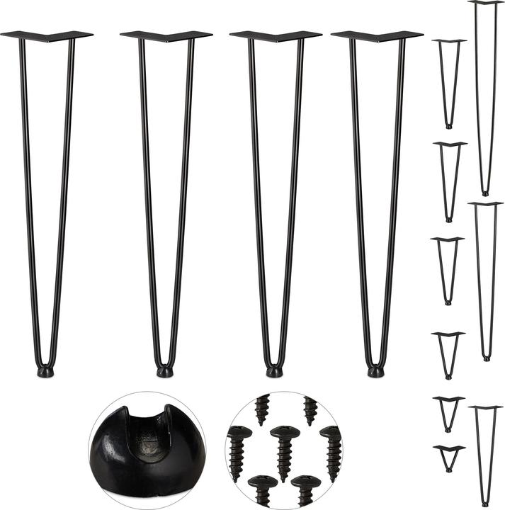 Actual product image Relaxdays Hairpin table leg set of 4