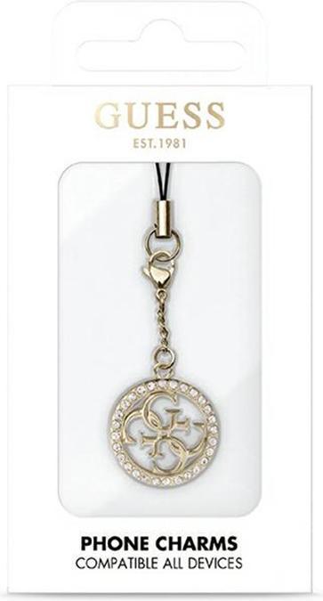 Actual product image Guess zawieszka GUCPM4DRD Phone Strap 4G Rhinestone Charm (Metal, Nylon)