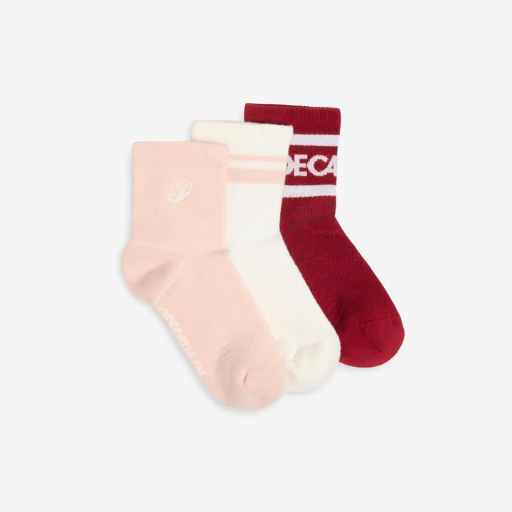 Actual product image Decathlon Socken Low 3er-Pack - rosa/weiss (35, 38)