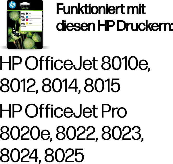 Actual product image HP 912 4-pack (M, FC, C, Y)