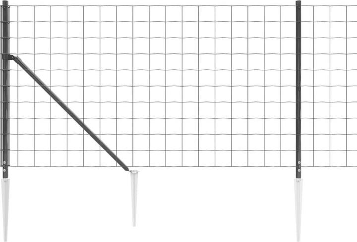 Produktbild VidaXL Maschendrahtzaun mit Bodenhülsen Anthrazit 0,8x25 m