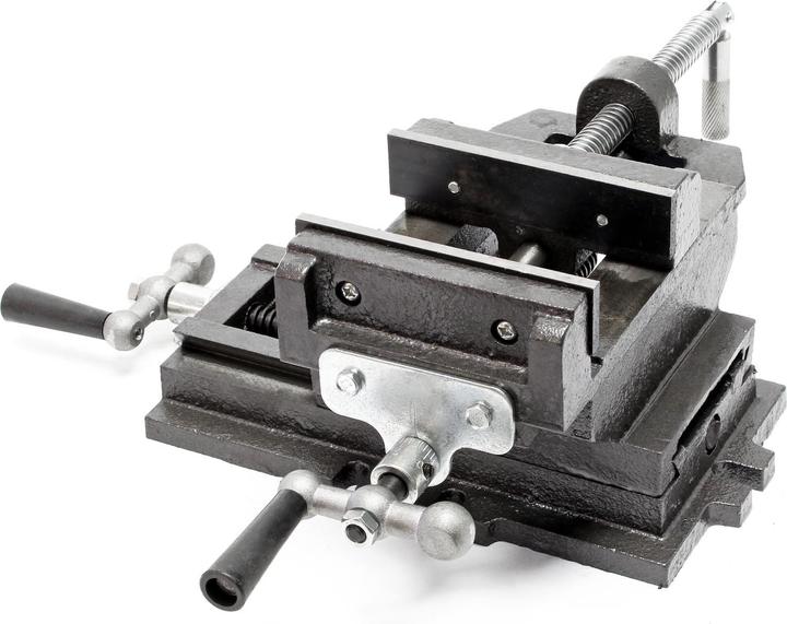 Produktbild Wiltec Maschinenschraubstock 2 Achsen 150mm Schraubstock Kreuztisch Frästisch Werkbank (150 mm)