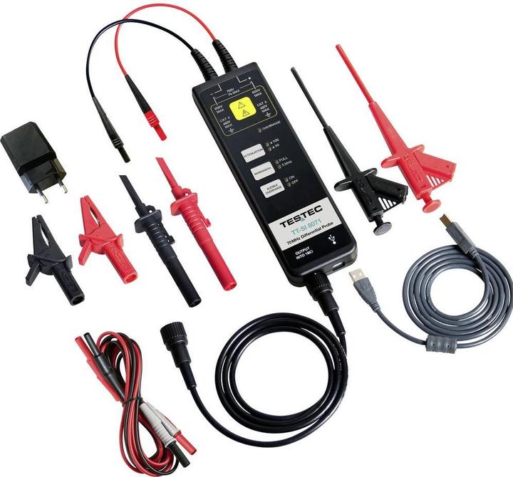 Testec TT-SI 8071 Differential-Tastkopf 70 MHz 10:1, 100:1 (Messgerätkoffer)