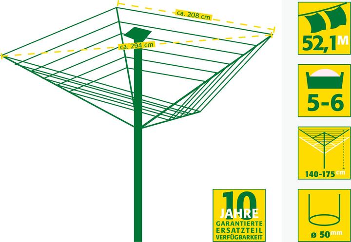 Energie-Label Juwel Wäschespinne Comfort Plus 600 (52.10 m)