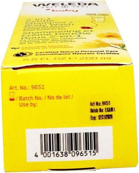 Actual product image Weleda Baby Calendula Shampoo And Body Wash (200 ml, Liquid shampoo)