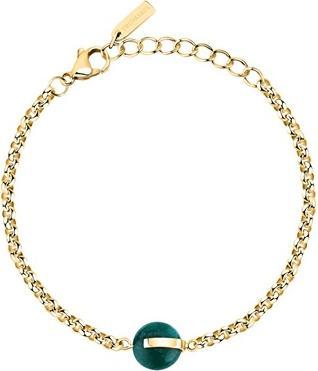 Actual product image Trussardi Gold-Plated Women's Bracelet With Agate T-Round Tjayf08