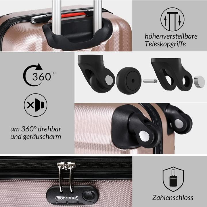 Produktbild Monzana Baseline Kofferset 4tlg (89 l, Handgepäck (bis 50l), M (50 - 90l))