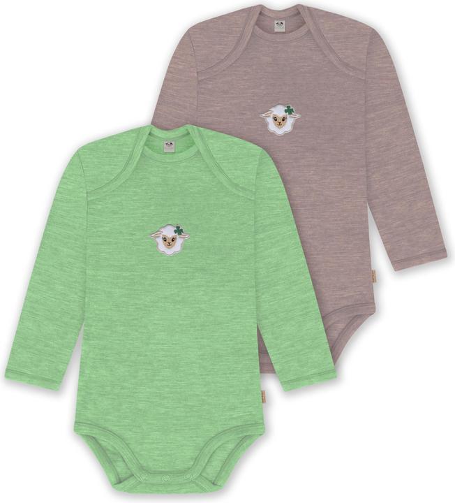 Normani 2er Pack Baby Merino Body Langarm „Auckland" - 9381