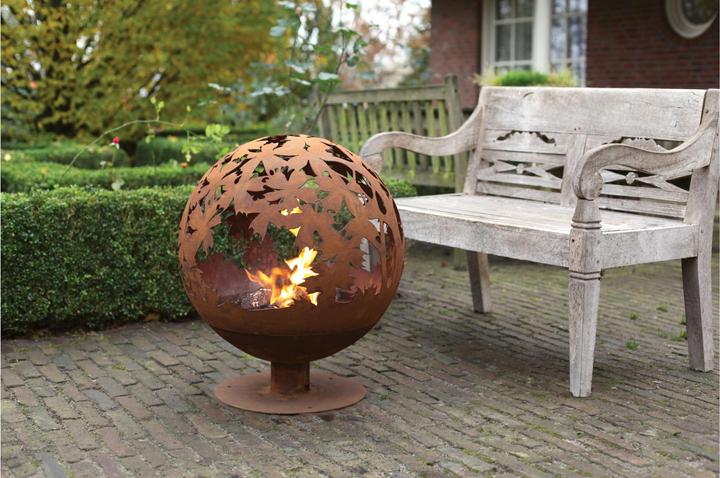 Produktbild Esschert Design Feuerschale Ball Blätter, Ø 55.8 cm, Rost (58 cm)