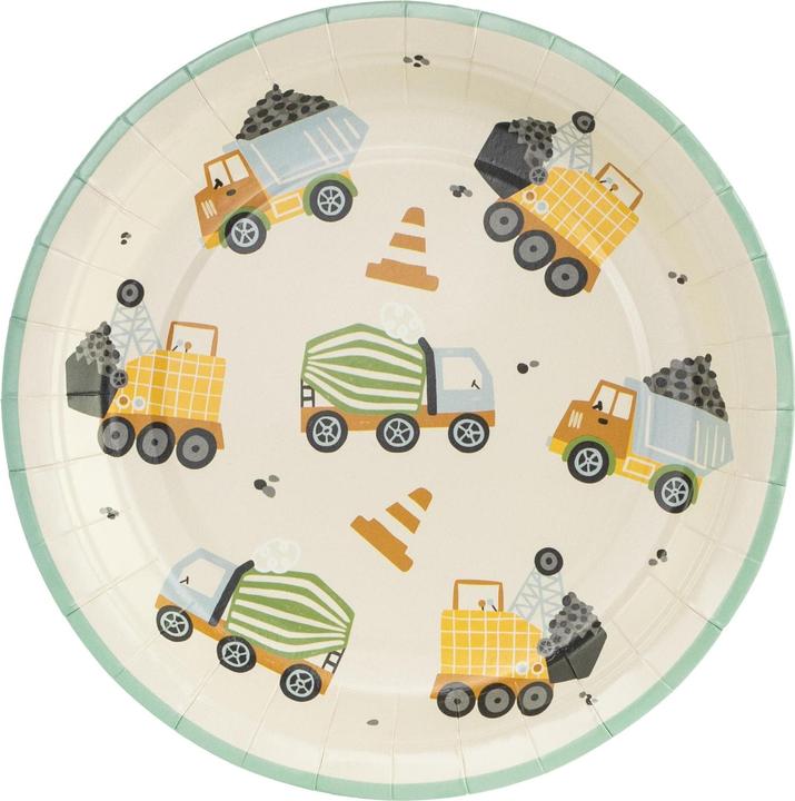 Produktbild Partydeco Einwegteller Baufahrzeuge (6 x)