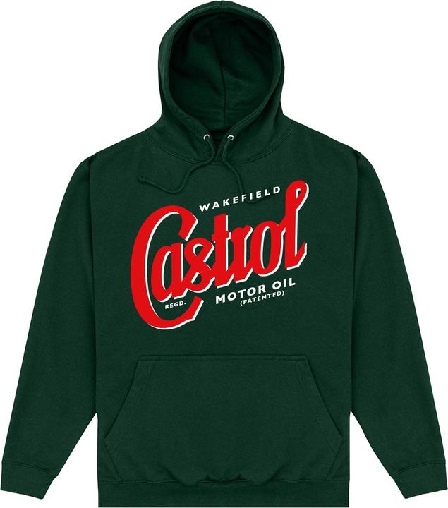 Castrol Registered Felpa con Cappuccio Logo Adulto Unisex (M)