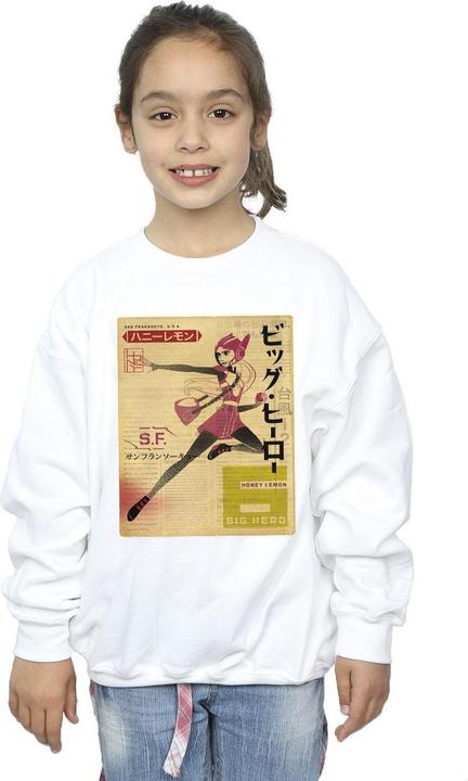 Actual product image Disney Girls Big Hero 6 Baymax Honey Lemon Newspaper Sweatshirt (140, 146)