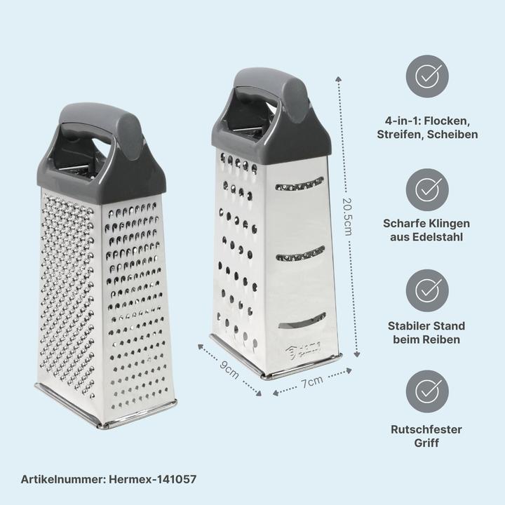 Image du produit B-Home 4er-Set Edelstahl-Küchenreiben L & XL Gemüsereiben Handreiben