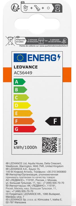 Energie-Label Osram Led Star Classic B (E14, 5.50 W, 470 lm, 1 x, F)