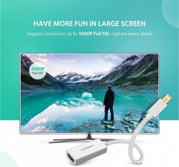 Image du produit Ugreen Mini port d'affichage vers adaptateur HDMI Convertisseur 1080P (Mini DP, 25 cm)
