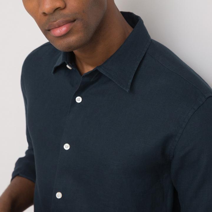 Image du produit La Redoute Collections Chemise droite en lin Signature à manches longues (L)