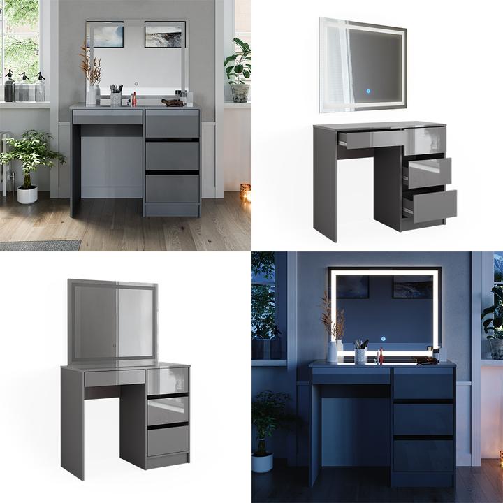 Actual product image Vicco Sherry with stool and lighting (90 x 75 x 40 cm)