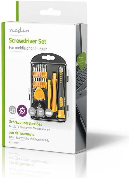 Immagine prodotto Nedis Set di riparazione per telefono/tablet | 17-in-1 | PC / Smartphone / Tablet (17 pezzi)