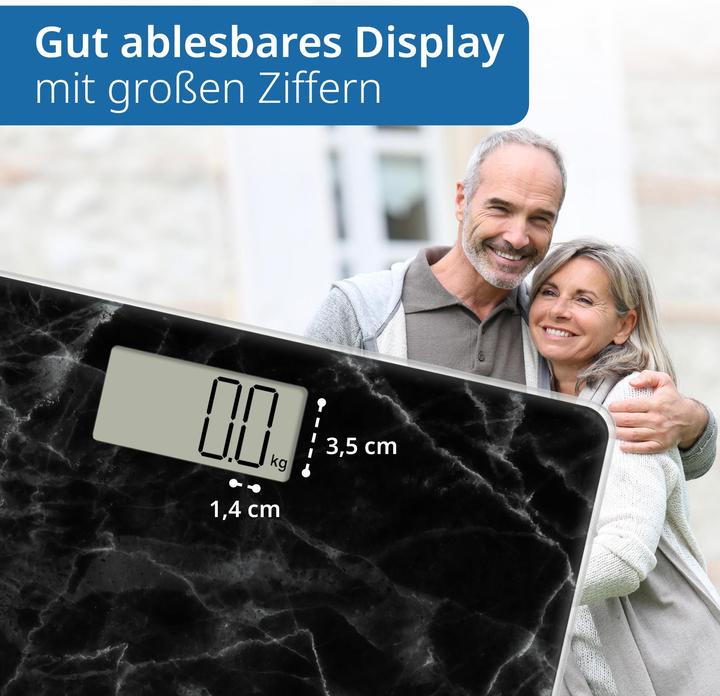 Produktbild ADE Personenwaage Amina Marmor Schwarz, Displaytyp: Digital (180 kg)