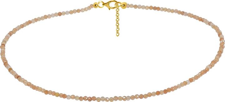 Produktbild Xen Aventurin- Collier orange 3 mm facettiert 48 + 5 cm 925 Silber vergoldet (925 Sterling Silber, 48 cm)