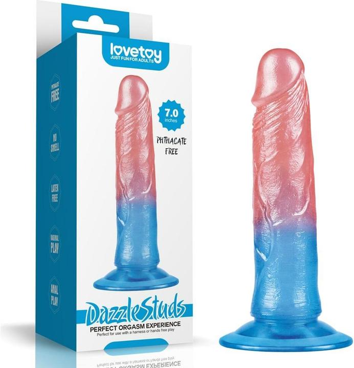 Actual product image Lovetoy Dildo Dazzle Studs 7.0"