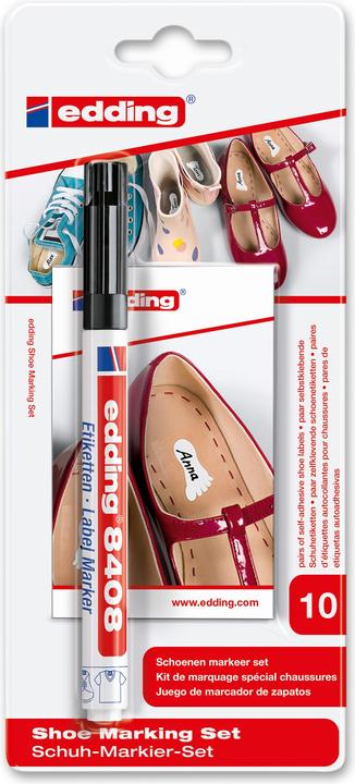 Actual product image Edding Shoe marker set 8408 incl. 10 labels (Black, 0.75 mm, 1 x)