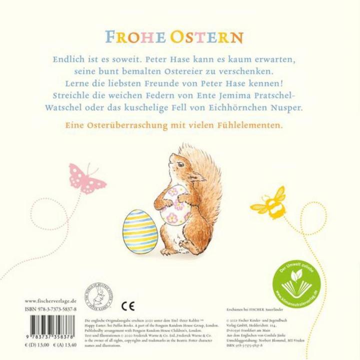 Actual product image Frohe Ostern, Peter Hase (German, Beatrix Potter, 2021)